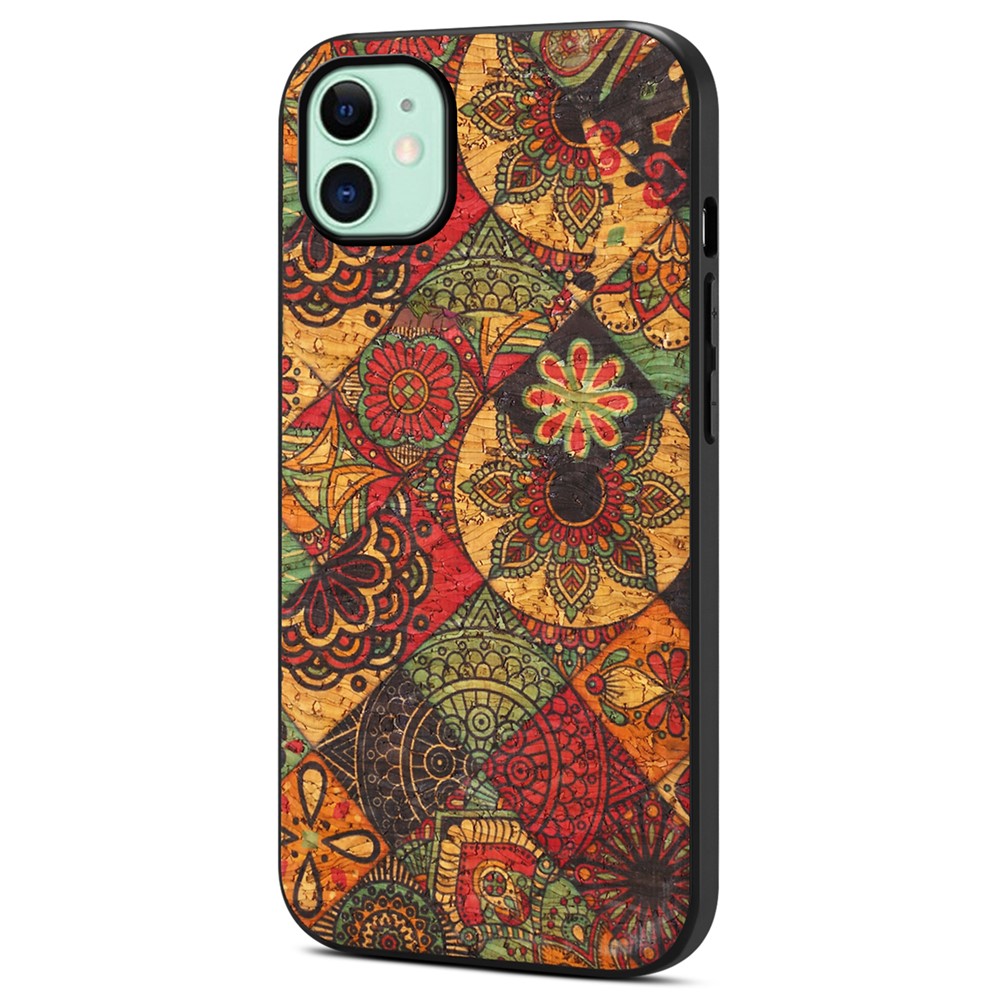 For iPhone 11 Case Floral Pattern Leather+PC+TPU Hybrid Shockproof Phone Cover - Autumn / Yellow