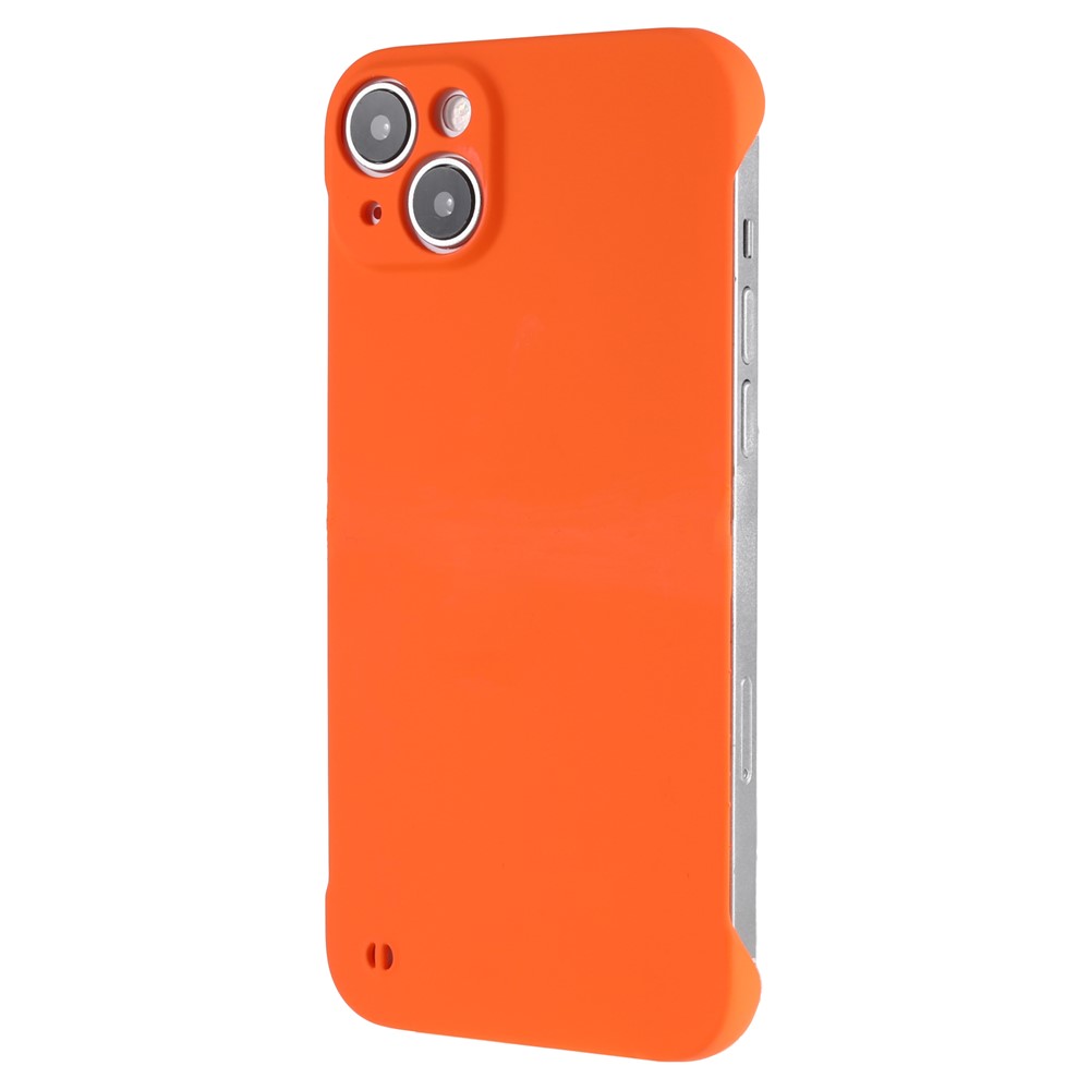 For iPhone 15 Plus Case Frameless Skin-touch Hard PC Phone Cover - Orange
