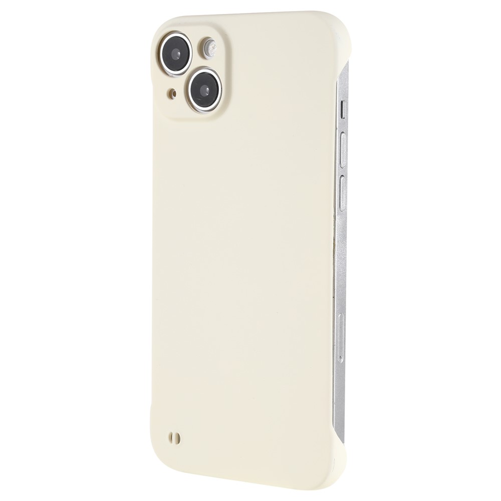 For iPhone 15 Plus Case Frameless Skin-touch Hard PC Phone Cover - White