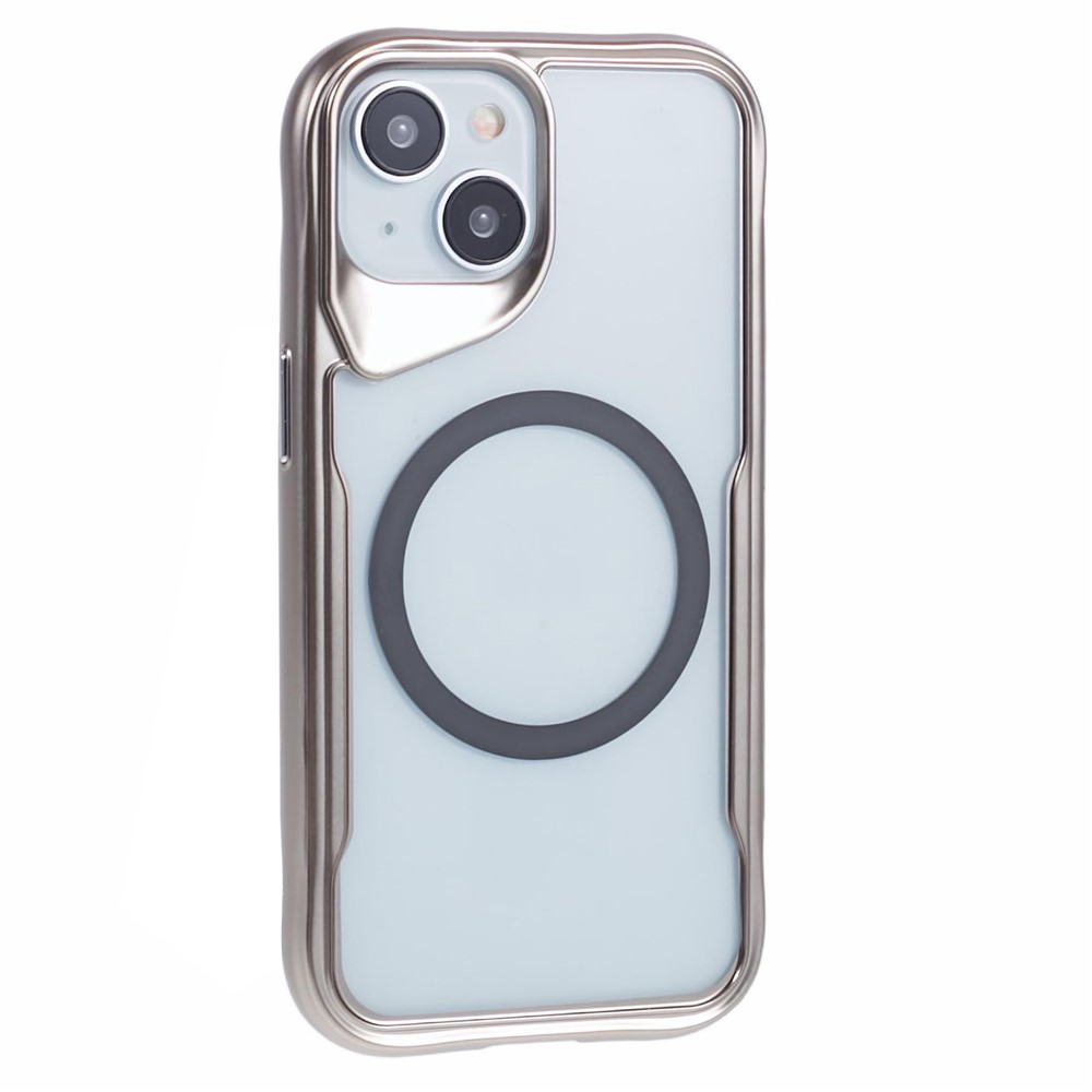 JJ3 Series for iPhone 15 Plus Case Protective TPU+Acrylic Magnetic Phone Cover - Grey