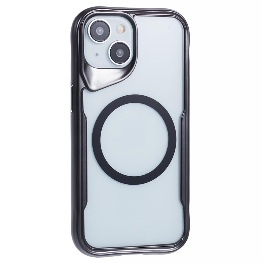 JJ3 Series for iPhone 15 Plus Case Protective TPU+Acrylic Magnetic Phone Cover - Black