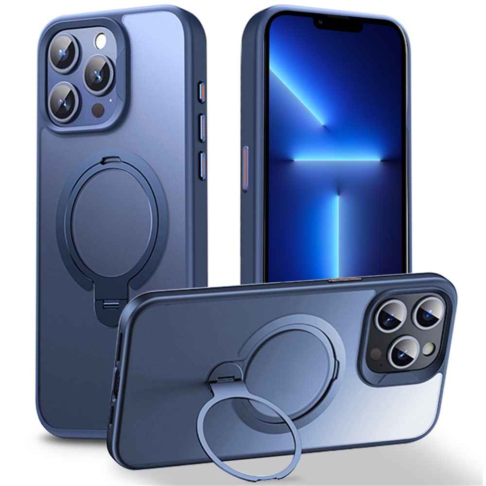 For iPhone 13 Pro Case Compatible with MagSafe TPU+PC Phone Back Cover with Kickstand - Blue