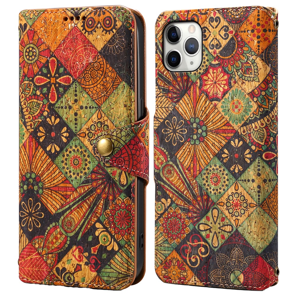 For iPhone 11 Pro Max Floral Phone Case PU Leather Wallet Full Protection Cover - Autumn / Yellow