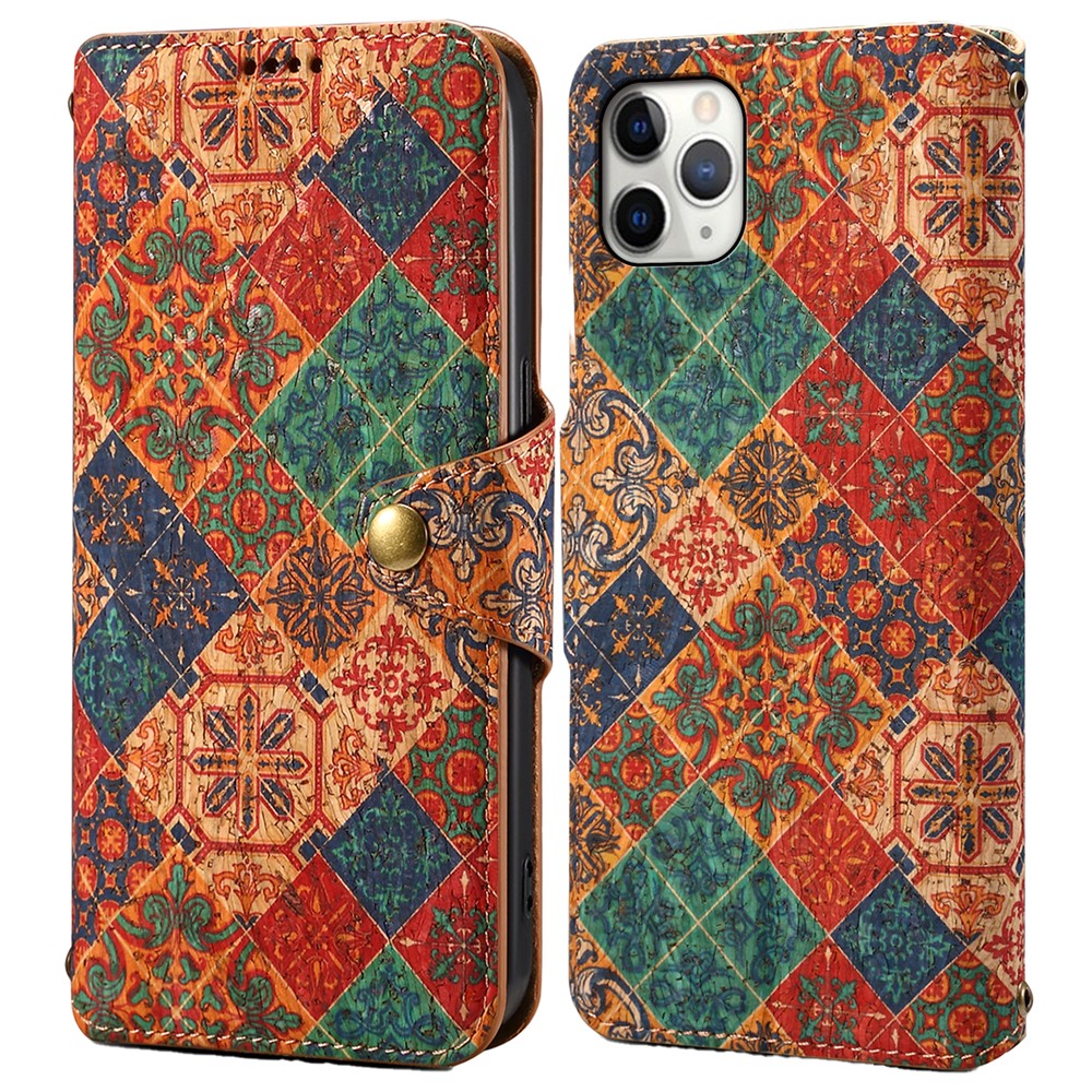 For iPhone 11 Pro Max Floral Phone Case PU Leather Wallet Full Protection Cover - Winter / Blue