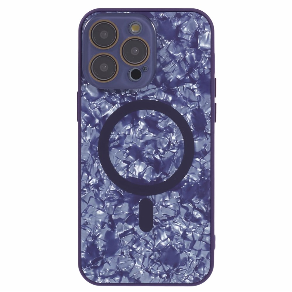 YUX Series For 	iPhone 12 Pro 6.1 inch Cell Phone Cases Cracked Ice Pattern Scratch-proof Shell Compatible with MagSafe - Purple
