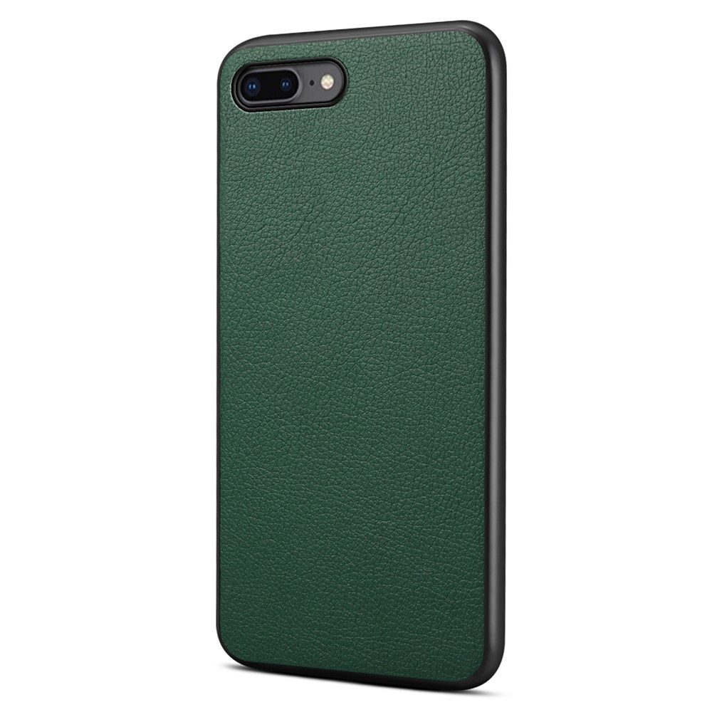 For iPhone 7 Plus / 8 Plus Case Calf Texture PU+PC+TPU Protective Phone Cover - Green