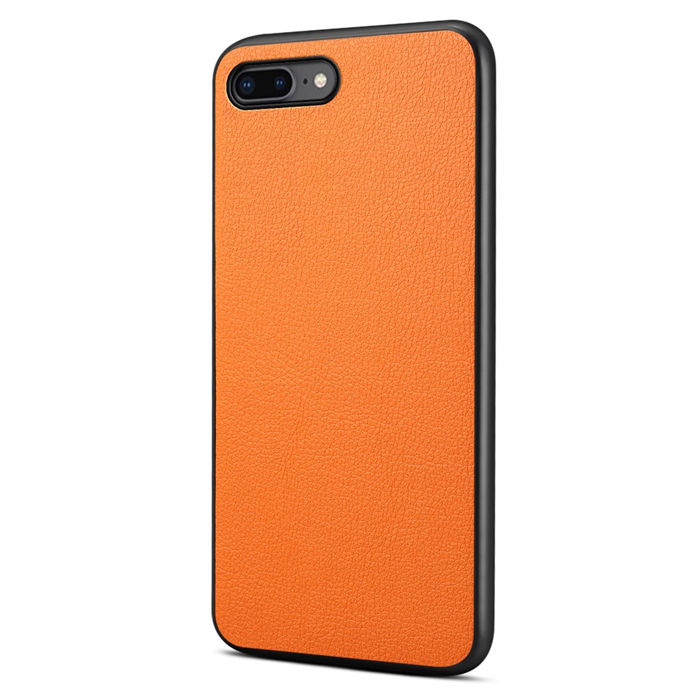For iPhone 7 Plus / 8 Plus Case Calf Texture PU+PC+TPU Protective Phone Cover - Orange