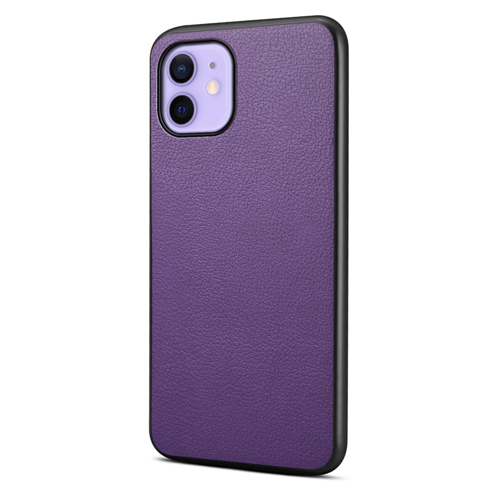 For iPhone 12 / 12 Pro Case Protective PU+PC+TPU Hybrid Slim Phone Case - Purple