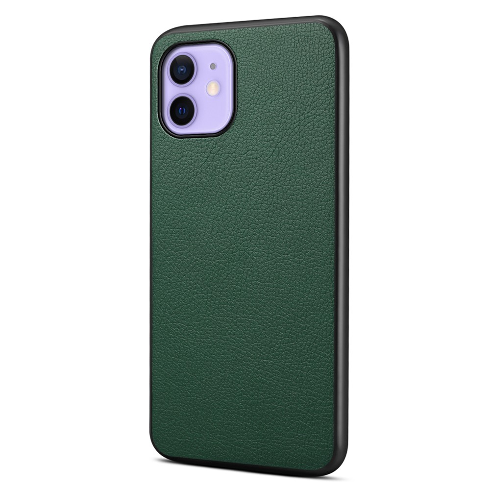 For iPhone 12 / 12 Pro Case Protective PU+PC+TPU Hybrid Slim Phone Case - Green