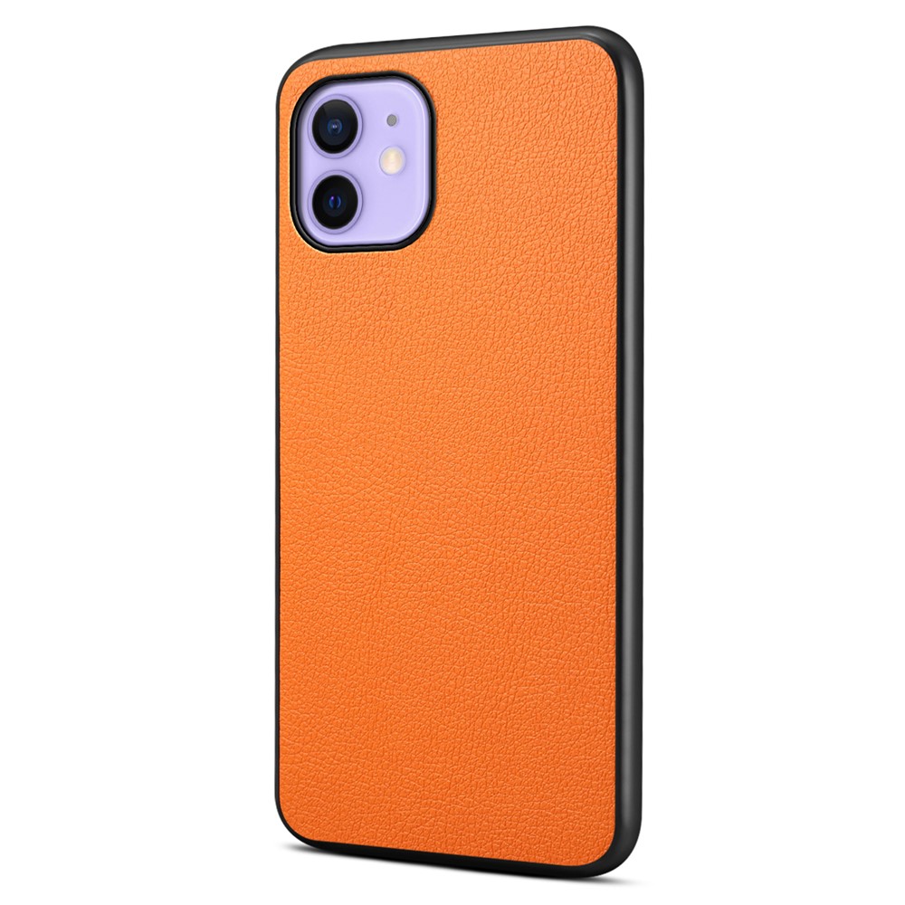 For iPhone 12 / 12 Pro Case Protective PU+PC+TPU Hybrid Slim Phone Case - Orange