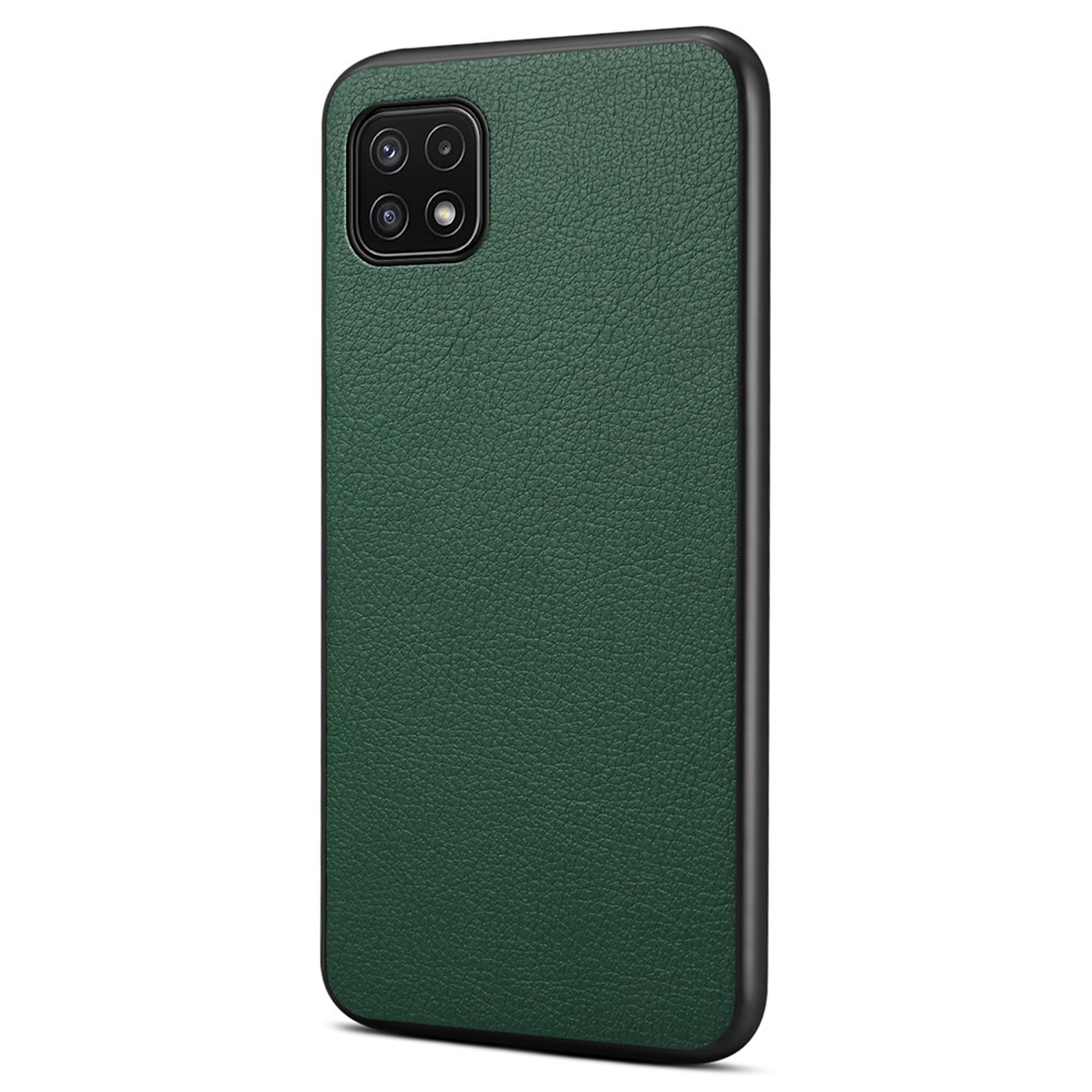 For Samsung Galaxy A22 5G (EU Version) Case PU Leather Fingerprint-Resistant Back Cover - Green