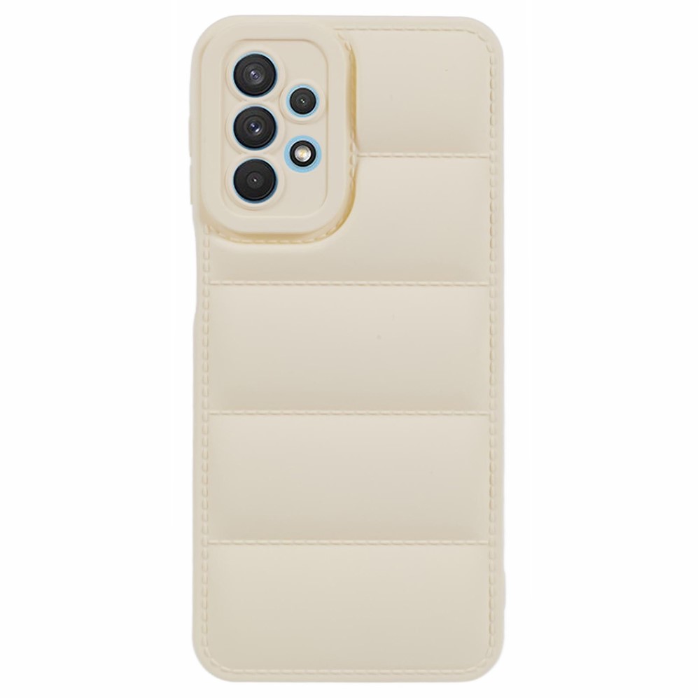 JTW Series For Samsung Galaxy A32 4G (EU Version) TPU Case Rubberized Down Jacket Back Phone Cover - White