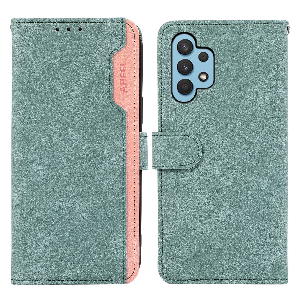 ABEEL For Samsung Galaxy A32 4G (EU Version) Wallet Phone Case PU Leather RFID Blocking Shockproof Phone Cover - Baby Blue