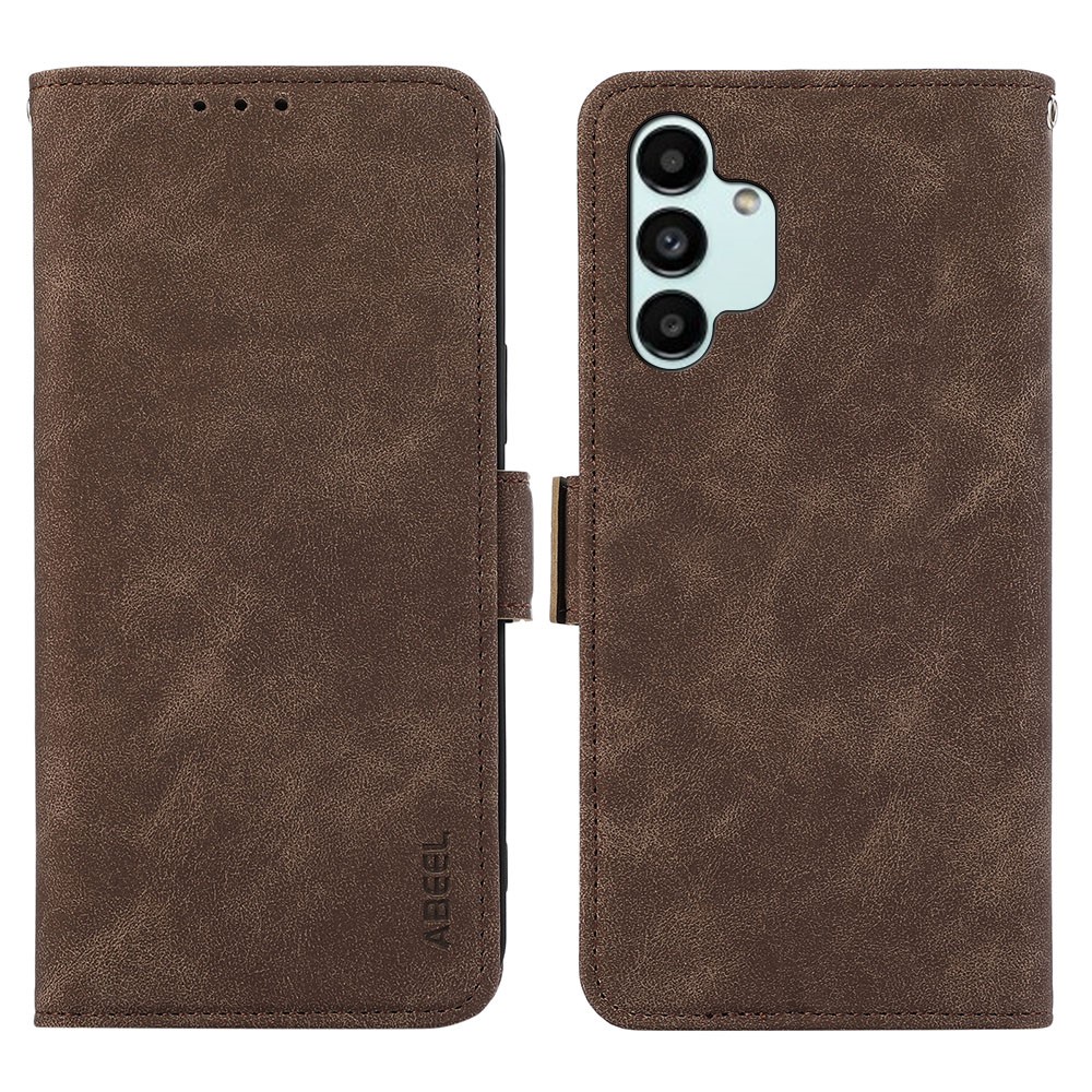 ABEEL For Samsung Galaxy A13 5G / A04s 4G (164.7mm) Case RFID Blocking Leather Phone Cover - Brown