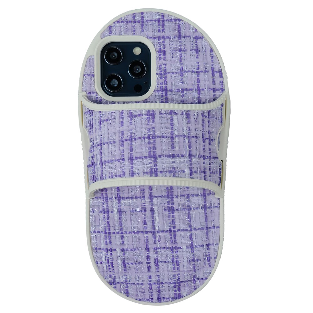 For iPhone 12 / 12 Pro Case Slipper Style TPU Phone Cover Mirror Design - Purple