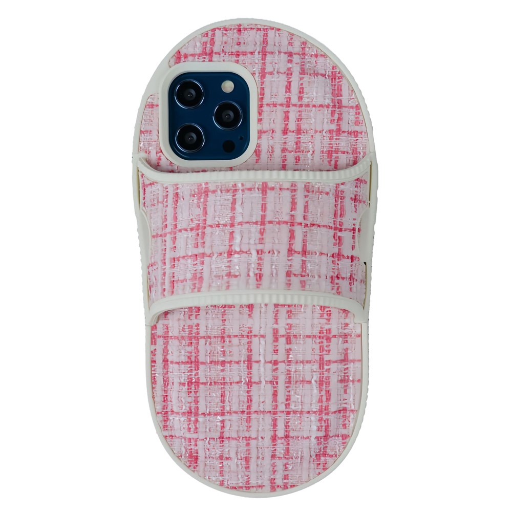 For iPhone 12 / 12 Pro Case Slipper Style TPU Phone Cover Mirror Design - Red