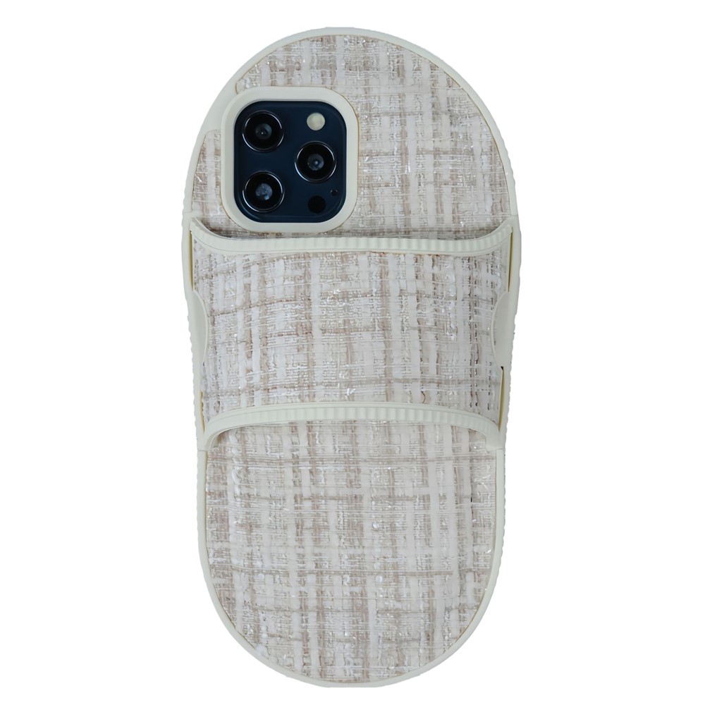 For iPhone 12 / 12 Pro Case Slipper Style TPU Phone Cover Mirror Design - Grey