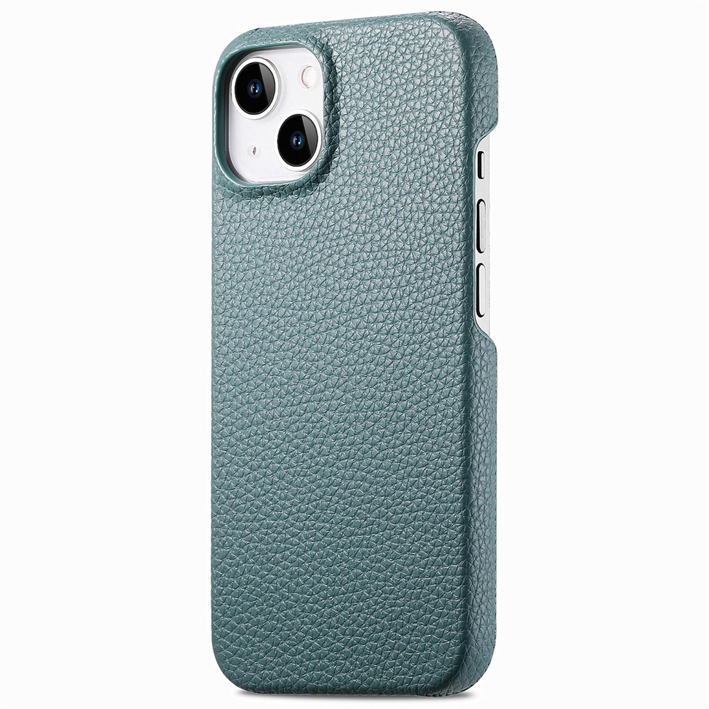 Y1 For iPhone 14 Plus Case Anti-scratch Litchi Texture PU Leather Coated PC Phone Cover - Baby Blue