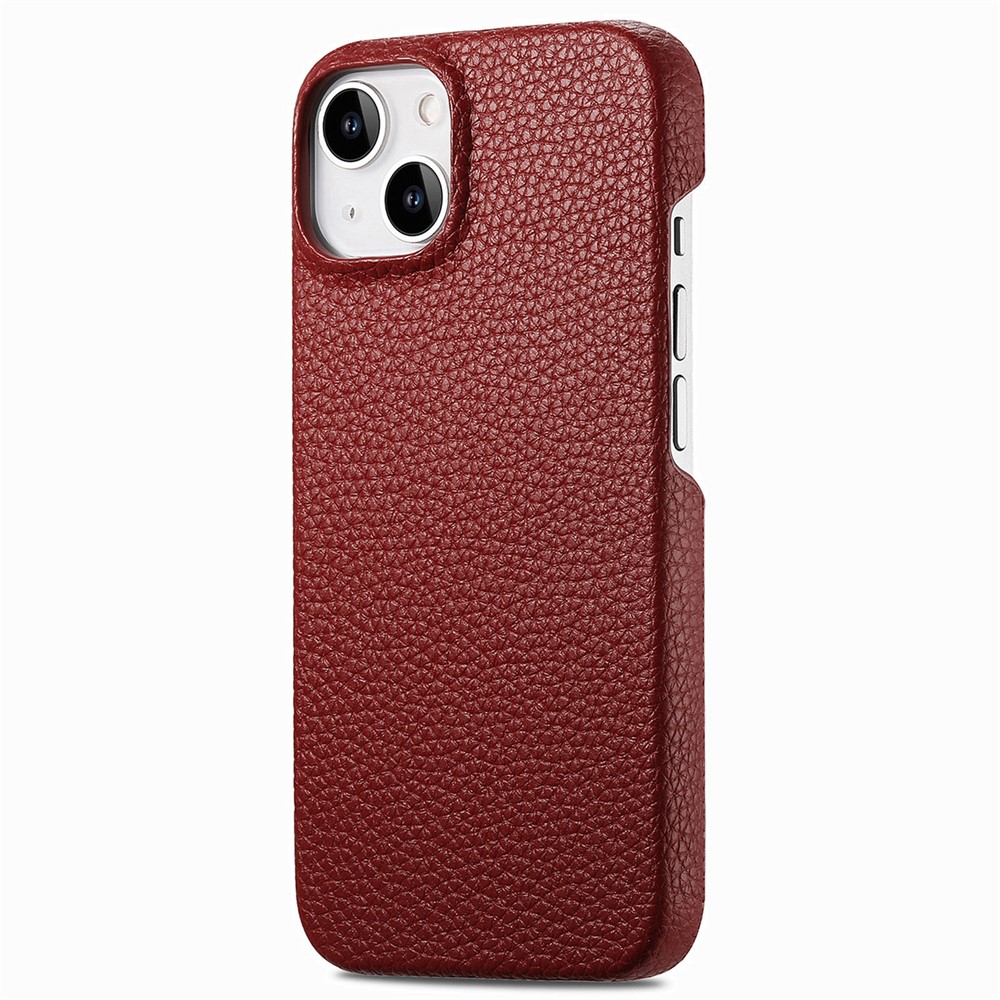 Y1 For iPhone 14 Plus Case Anti-scratch Litchi Texture PU Leather Coated PC Phone Cover - Red