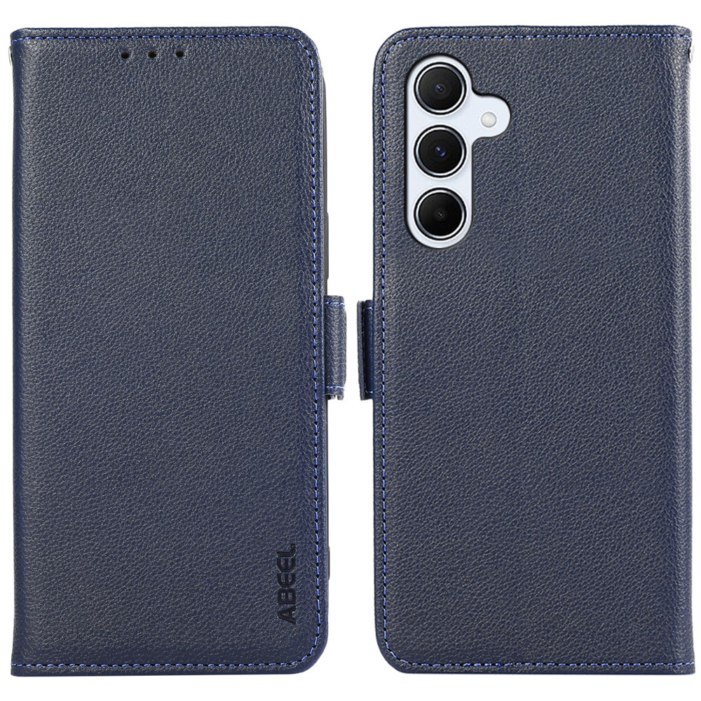 ABEEL For Samsung Galaxy A04s 4G (164.7mm) / A13 5G Case Litchi Texture RFID Blocking Leather Phone Cover - Blue