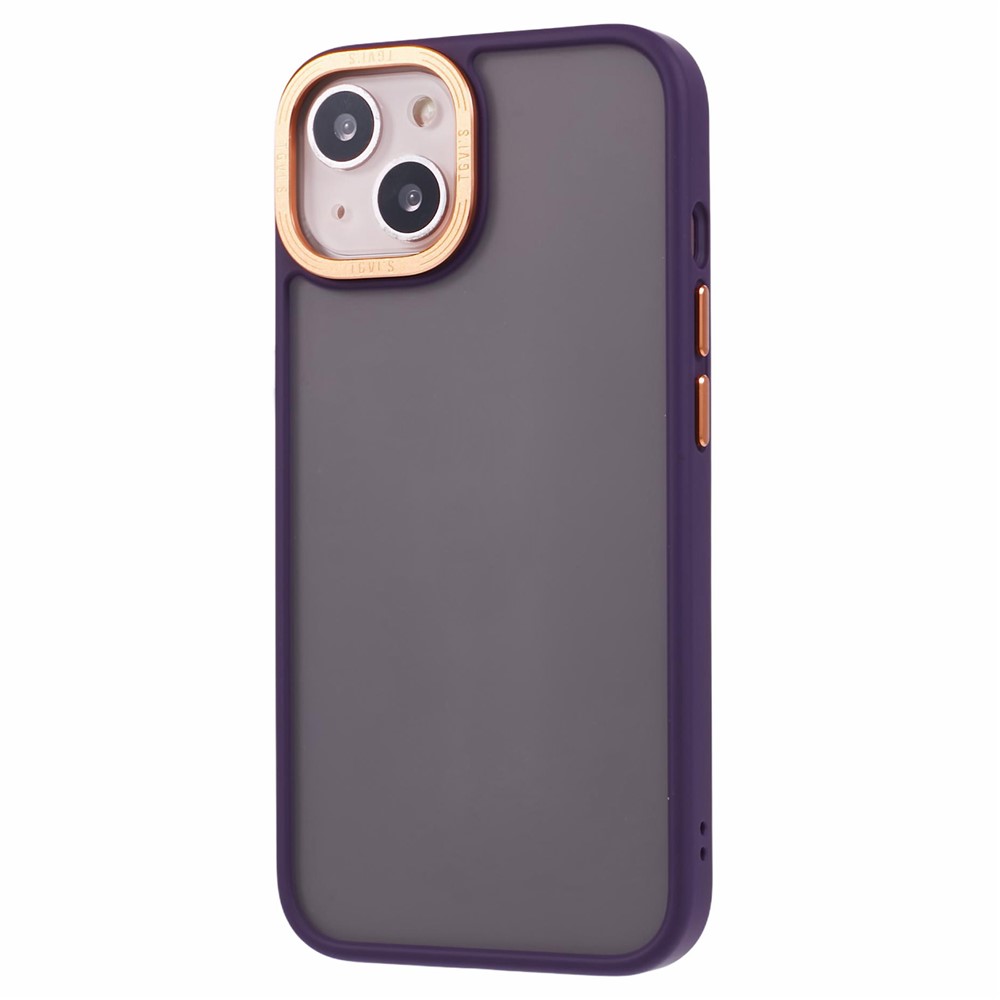 TGVI'S Vibrant Series For iPhone 14 Plus Phone Case Bump Proof PC+TPU Metal Camera Ring Shell - Purple