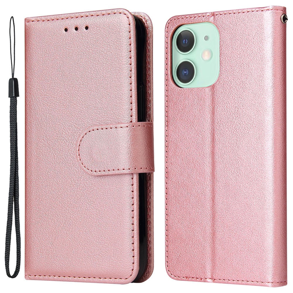 For iPhone 11 Case PU Leather+Shockproof TPU Wallet Phone Cover - Rose Gold