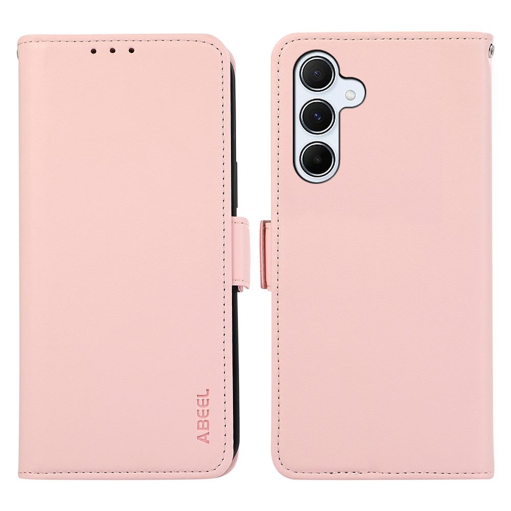 ABEEL For Samsung Galaxy A04s 4G (164.7mm) / A13 5G Case Leather RFID Blocking Phone Cover - Pink