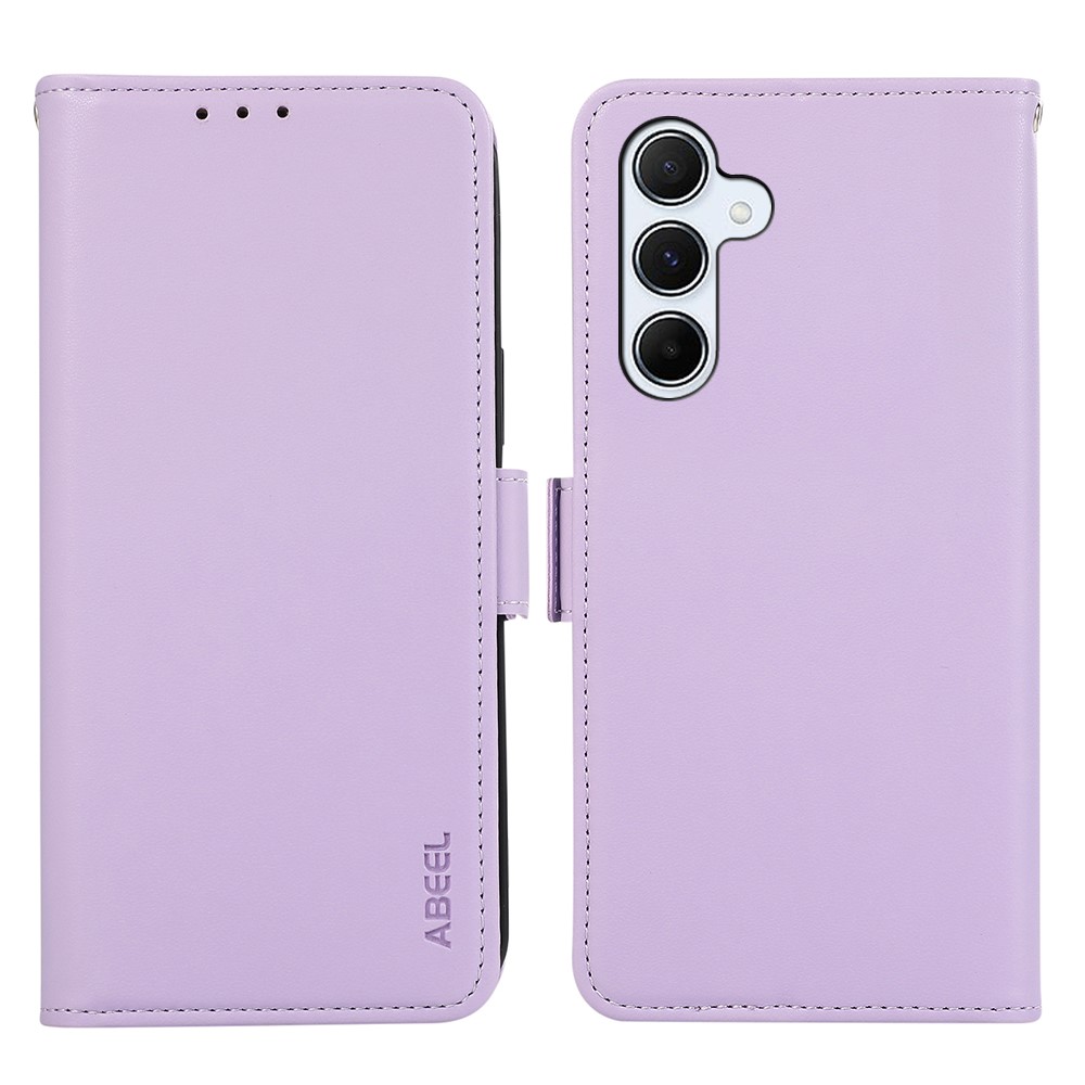 ABEEL For Samsung Galaxy A04s 4G (164.7mm) / A13 5G Case Leather RFID Blocking Phone Cover - Purple