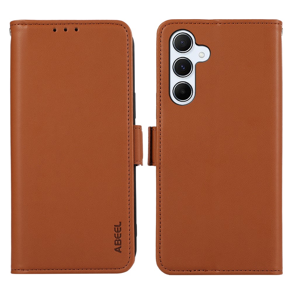 ABEEL For Samsung Galaxy A04s 4G (164.7mm) / A13 5G Case Leather RFID Blocking Phone Cover - Brown