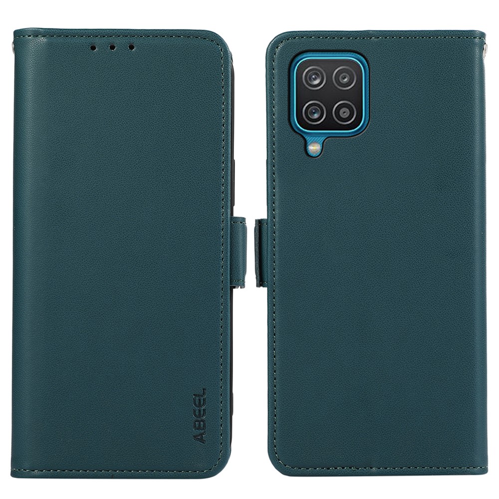 ABEEL For Samsung Galaxy A12 Case Wallet Leather Protective Phone Cover RFID Blocking - Green