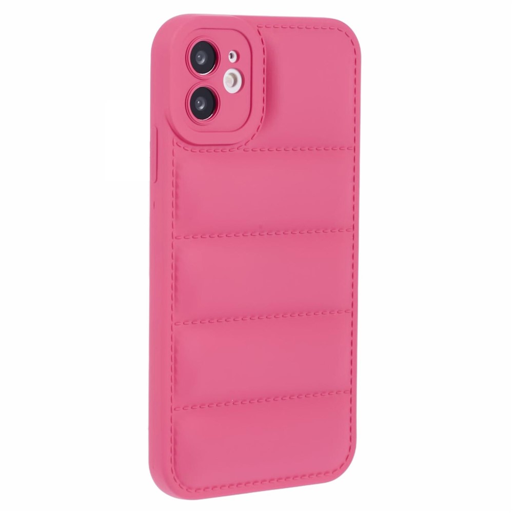 JTW Series TPU Case for iPhone 12 6.1 inch Shell Down Jacket Reinforced Four Corners Phone Cover - Rose