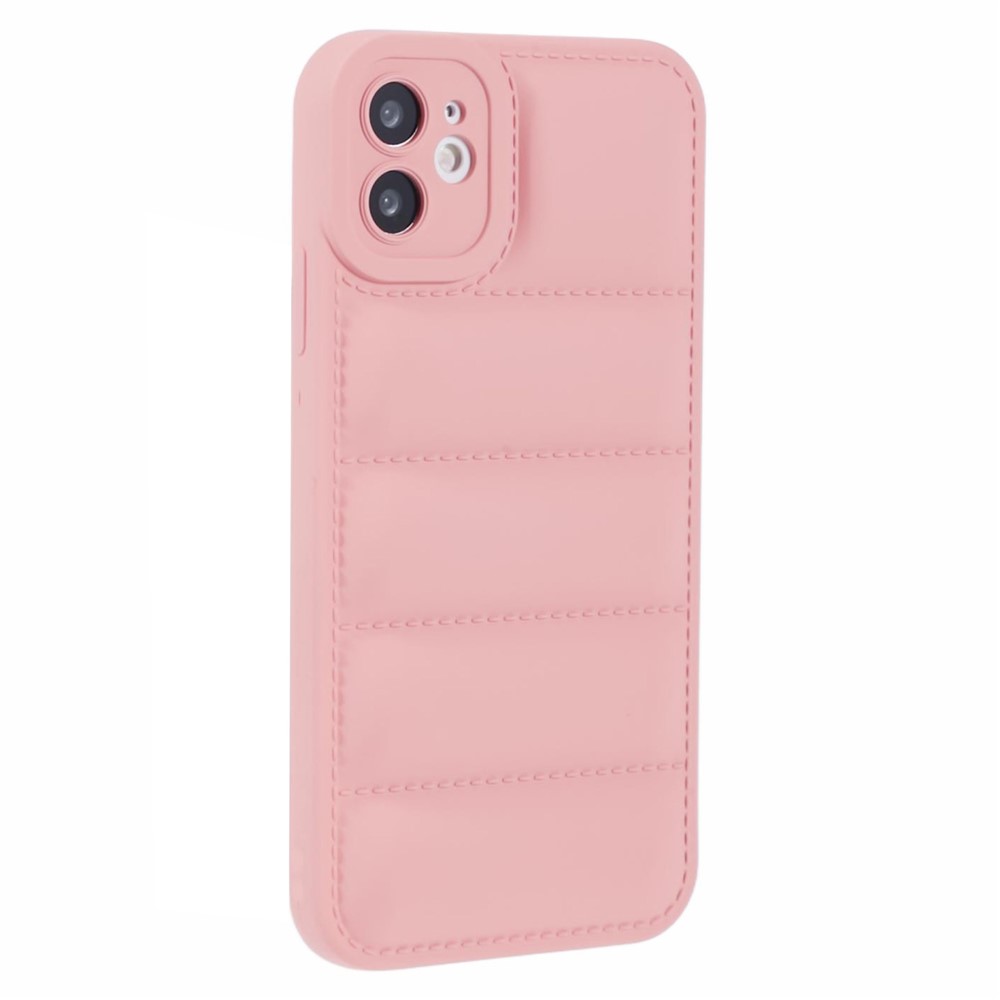 JTW Series TPU Case for iPhone 12 6.1 inch Shell Down Jacket Reinforced Four Corners Phone Cover - Pink