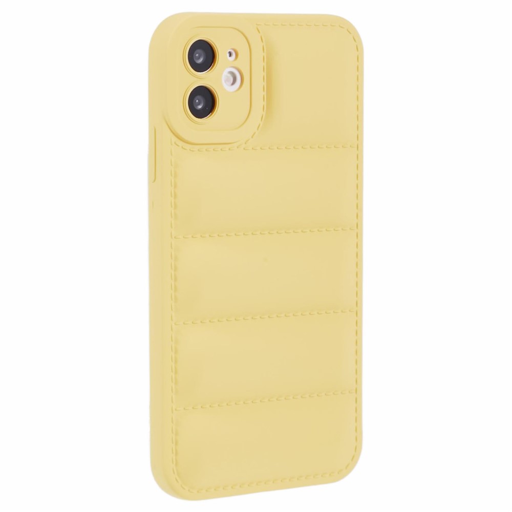 JTW Series TPU Case for iPhone 12 6.1 inch Shell Down Jacket Reinforced Four Corners Phone Cover - Yellow