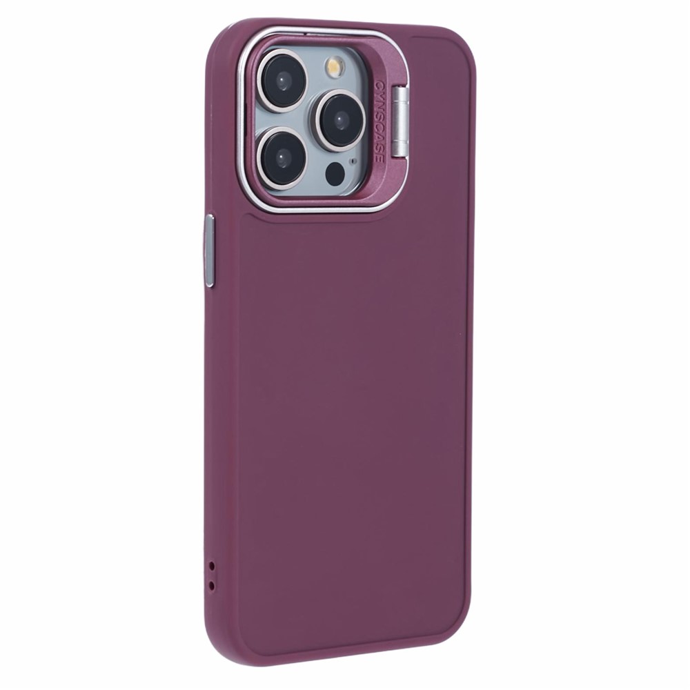QH Series for iPhone 13 Pro Max Case with Kickstand Shockproof Soft Silicone Phone Cover - Wine Red