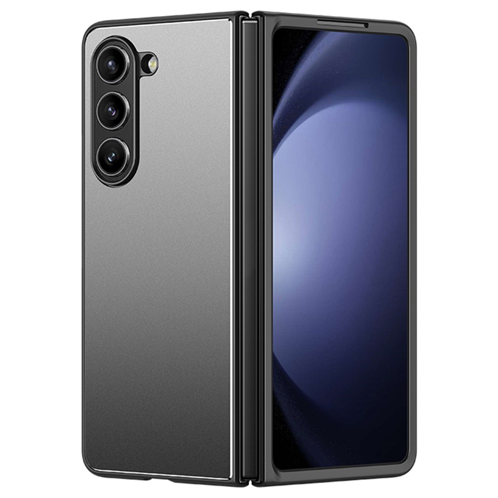 For Samsung Galaxy Z Fold 5G Matte Case Metal+PC+TPU Cell Phone Protective Cover - Grey