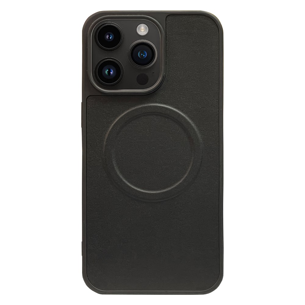 For iPhone 13 Pro Max Case Anti-Drop PU+TPU Phone Cover Compatible with MagSafe - Black