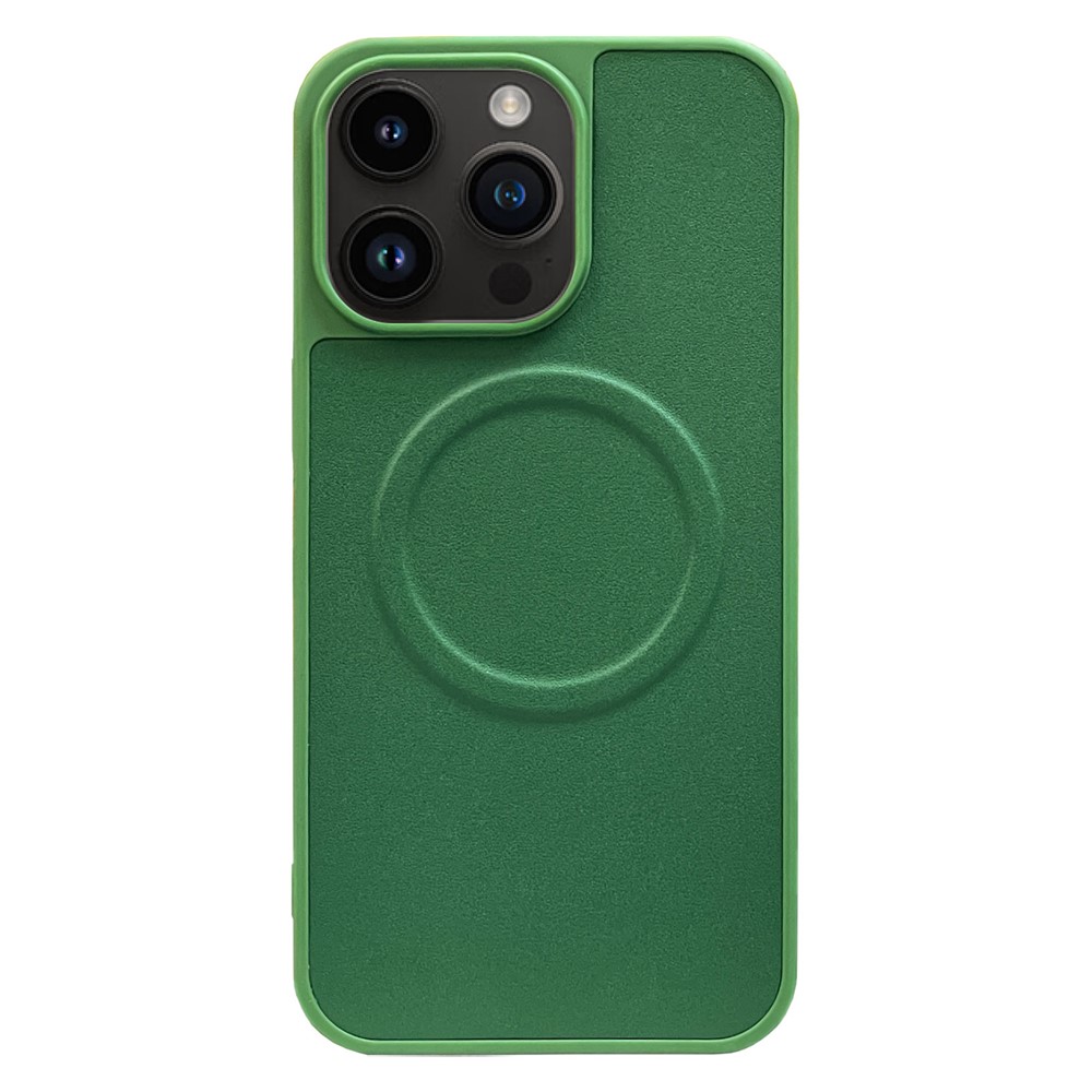 For iPhone 13 Pro Case Compatible with MagSafe Anti-Drop PU+TPU Phone Cover - Green