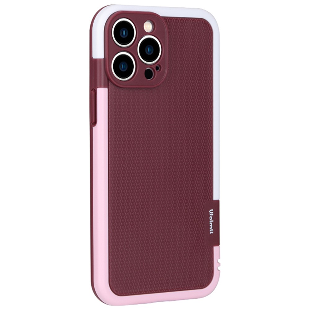 WOLMTT For iPhone 13 Pro Max 6.7 inch Case Dual Color Frame Drop Resistant PC+TPU Phone Cover - Red