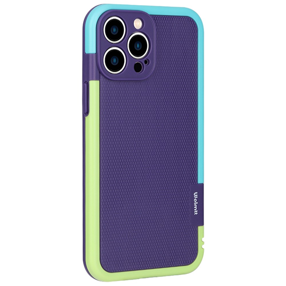 WOLMTT For iPhone 13 Pro Max 6.7 inch Case Dual Color Frame Drop Resistant PC+TPU Phone Cover - Purple