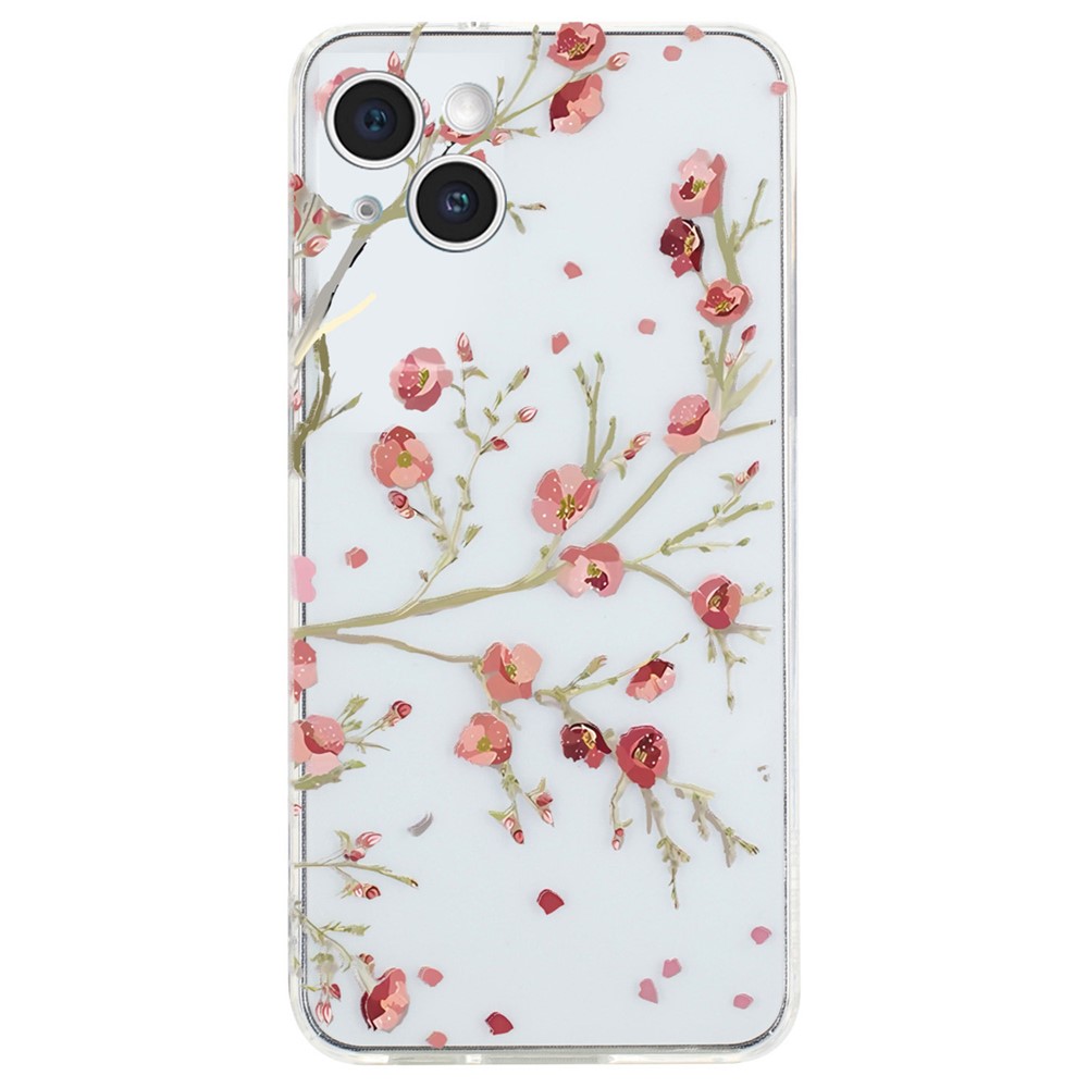 For iPhone 14 Plus Case TPU Pattern Printing Phone Guard Cover - Flower