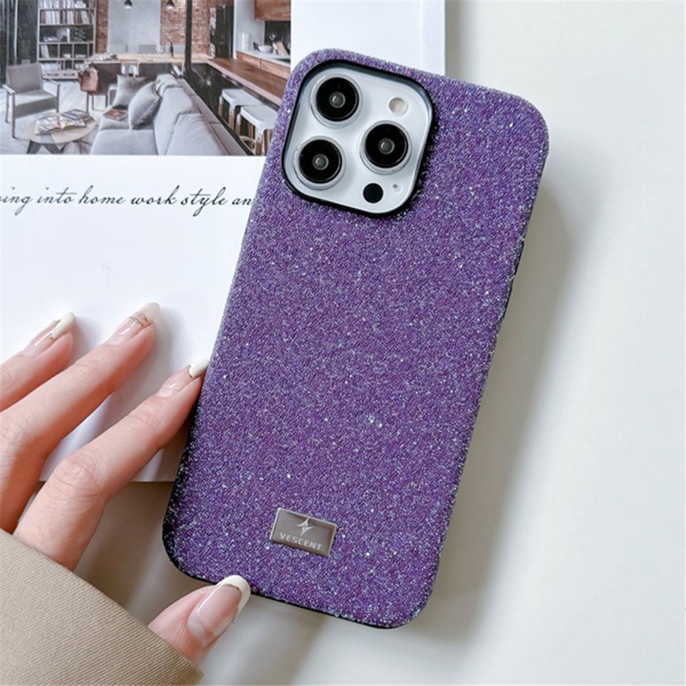 VESCENT For iPhone 13 Pro 6.1 inch Case Glitter TPU+PC Anti-drop Smartphone Back Cover - Purple