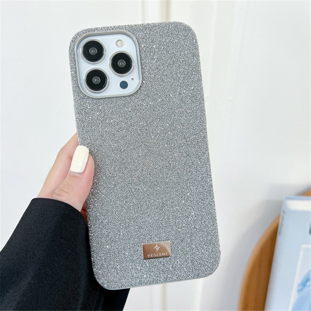 VESCENT For iPhone 13 Pro 6.1 inch Case Glitter TPU+PC Anti-drop Smartphone Back Cover - Grey+Silver