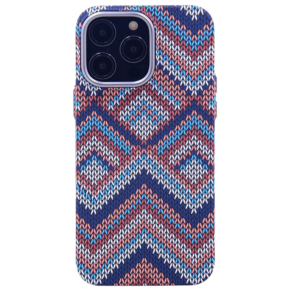 For iPhone 13 Pro Max 6.7 inch Luminous Case PC Magnetic Phone Cover Compatible with MagSafe - Plaid Pattern