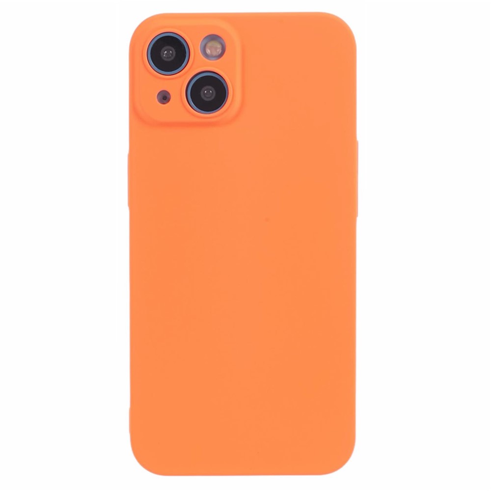 For iPhone 13 mini Fall-proof Case Skin-touch Rubberized Hard PC Cell Phone Cover - Orange