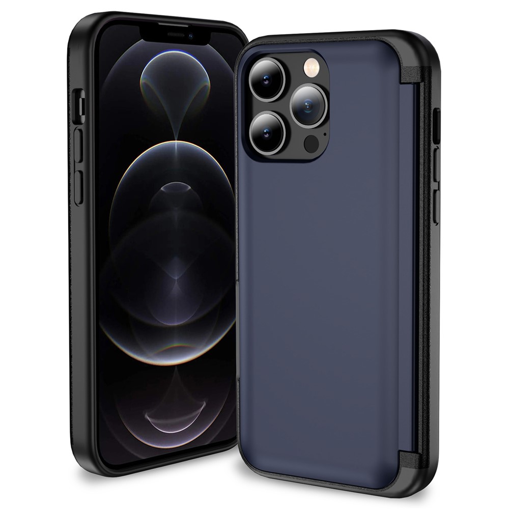 For iPhone 12 Pro 6.1 inch / 12 6.1 inch Cell Phone Case Flip Kickstand TPU+PC Cover - Sapphire