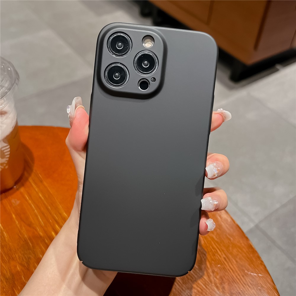 For iPhone 13 Pro PC Phone Case Rubberized Skin-touch Protective Phone Cover - Black