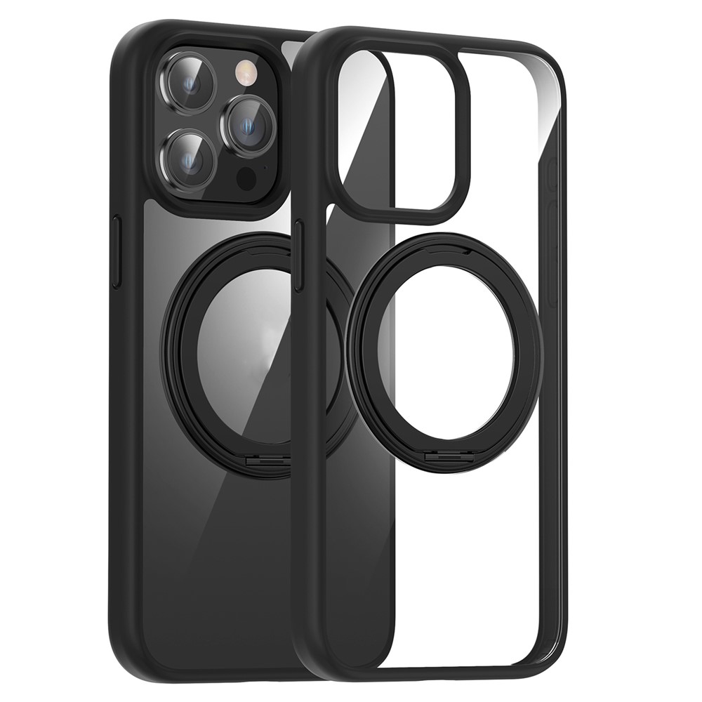 For iPhone 13 Pro Max Phone Cases PC+TPU Kickstand Back Cover Compatible with MagSafe - Black