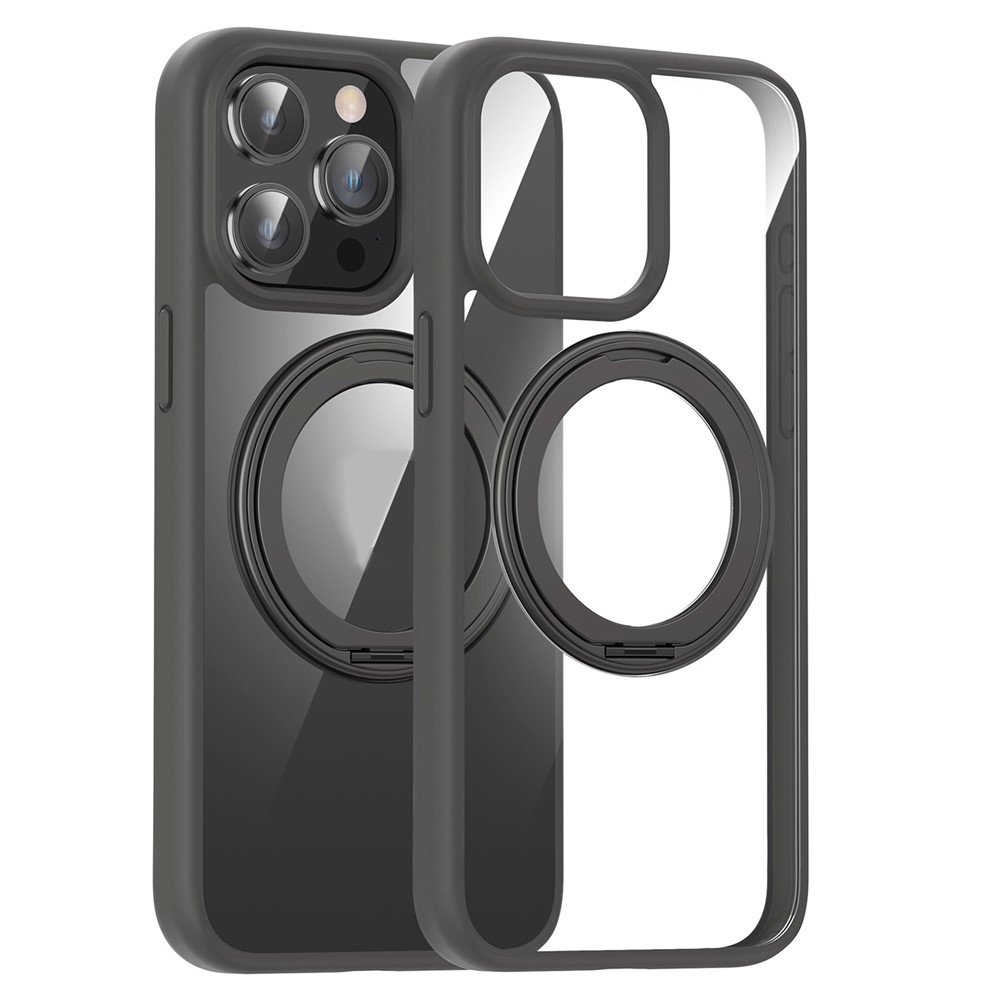 For iPhone 13 Pro Max Phone Cases PC+TPU Kickstand Back Cover Compatible with MagSafe - Grey