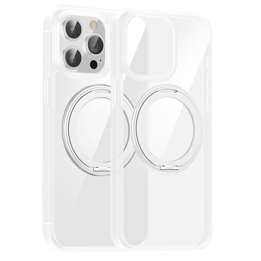 For iPhone 13 Pro Max Phone Cases PC+TPU Kickstand Back Cover Compatible with MagSafe - White
