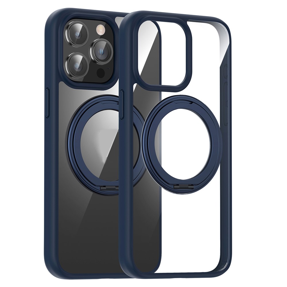 For iPhone 13 Pro PC+TPU Phone Cover Compatible with MagSafe Kickstand Back Case - Dark Blue